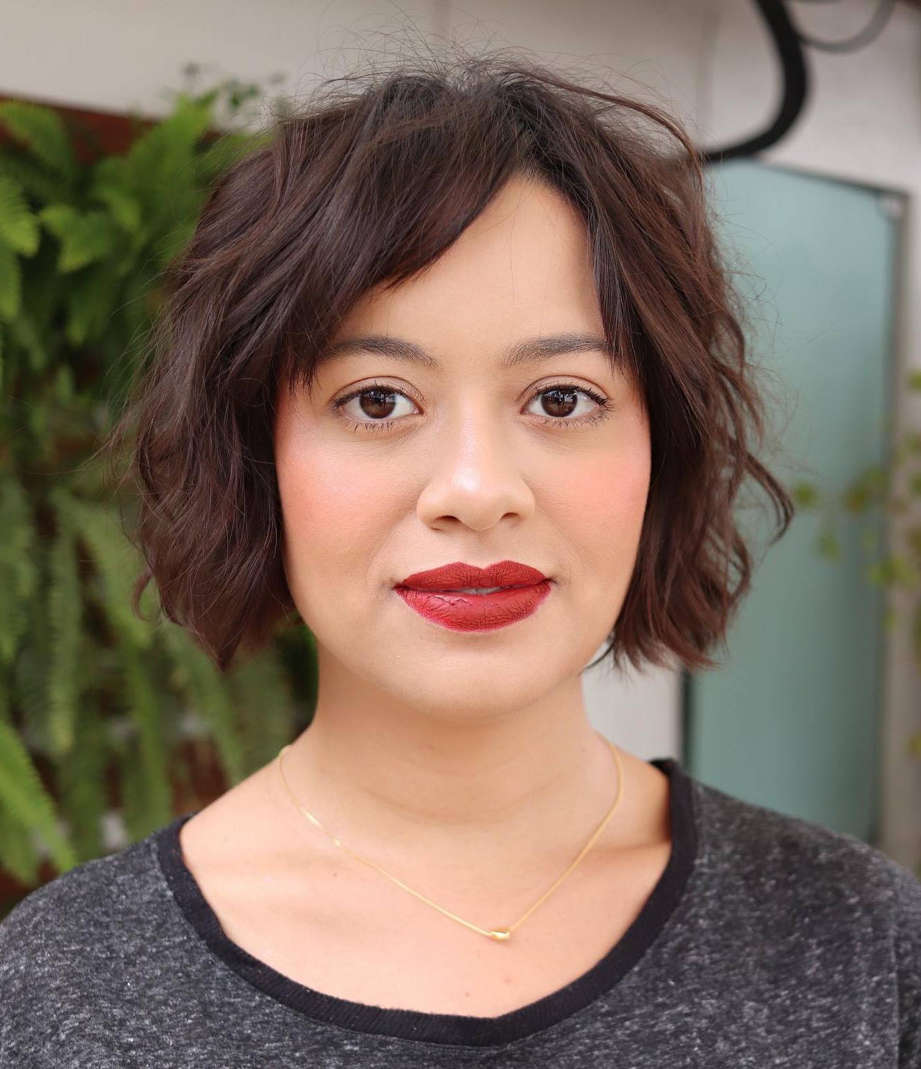 Jaw-Length Layered Bob with Short Bangs