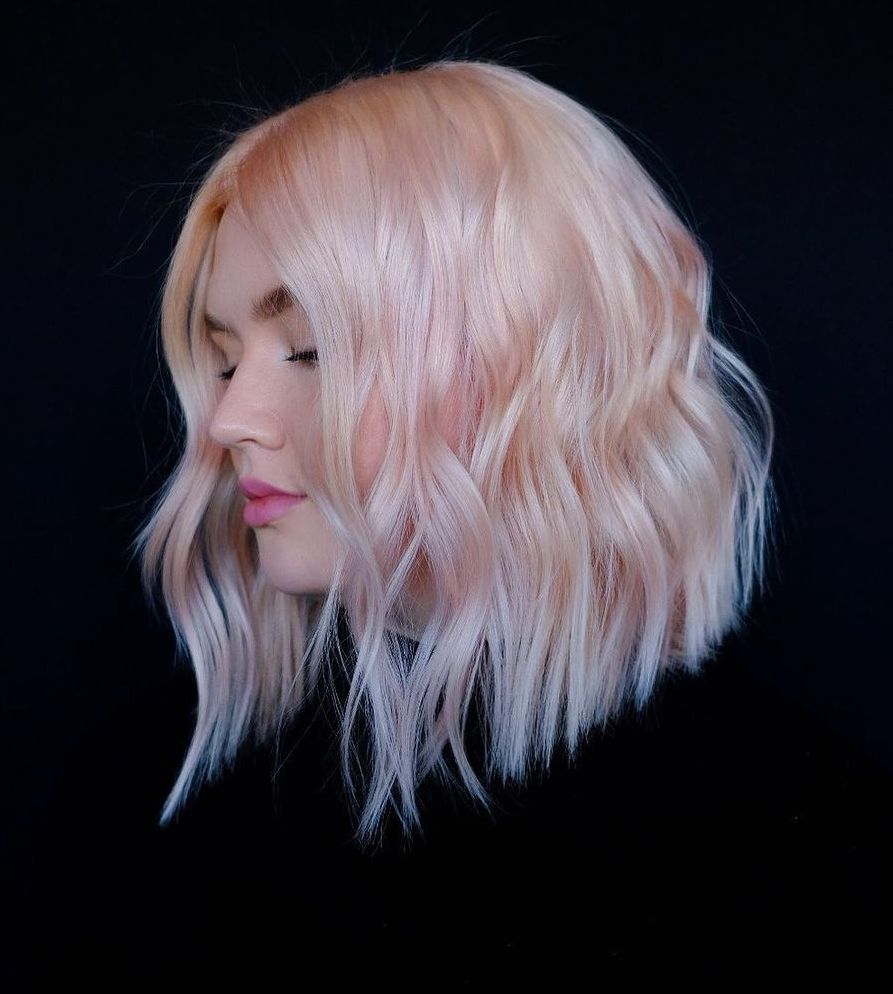 Inverted Textured Pastel Pink Lob