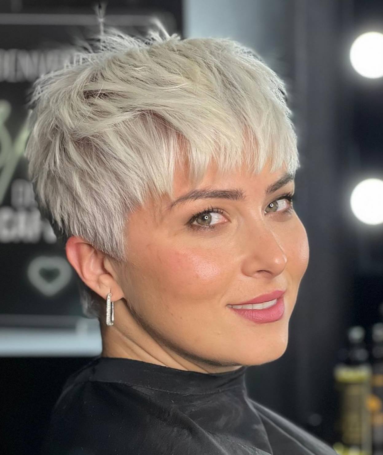 Sliced Platinum Pixie for Round Faces