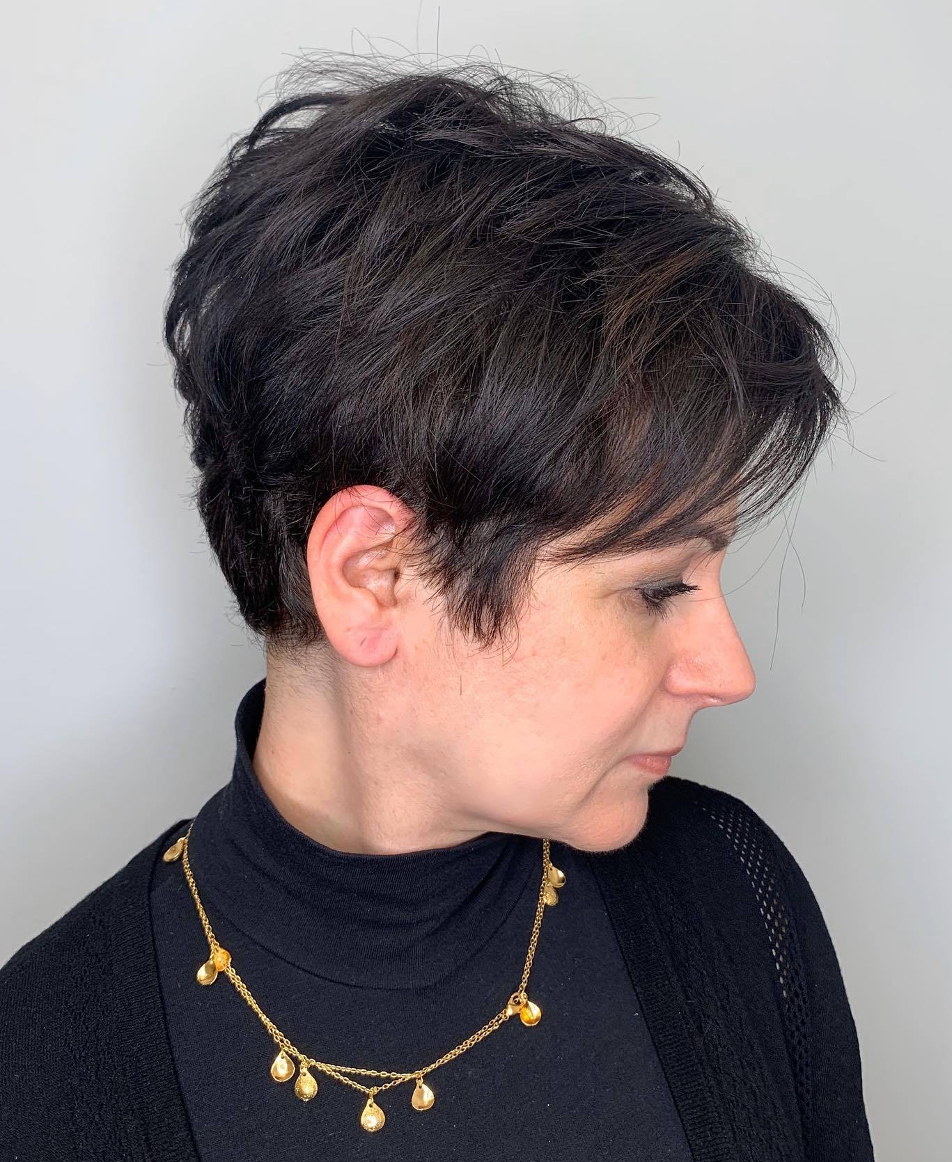 Brunette Tousled Choppy Pixie