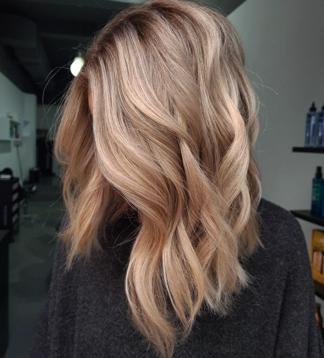 Inverted Caramel Blonde Lob