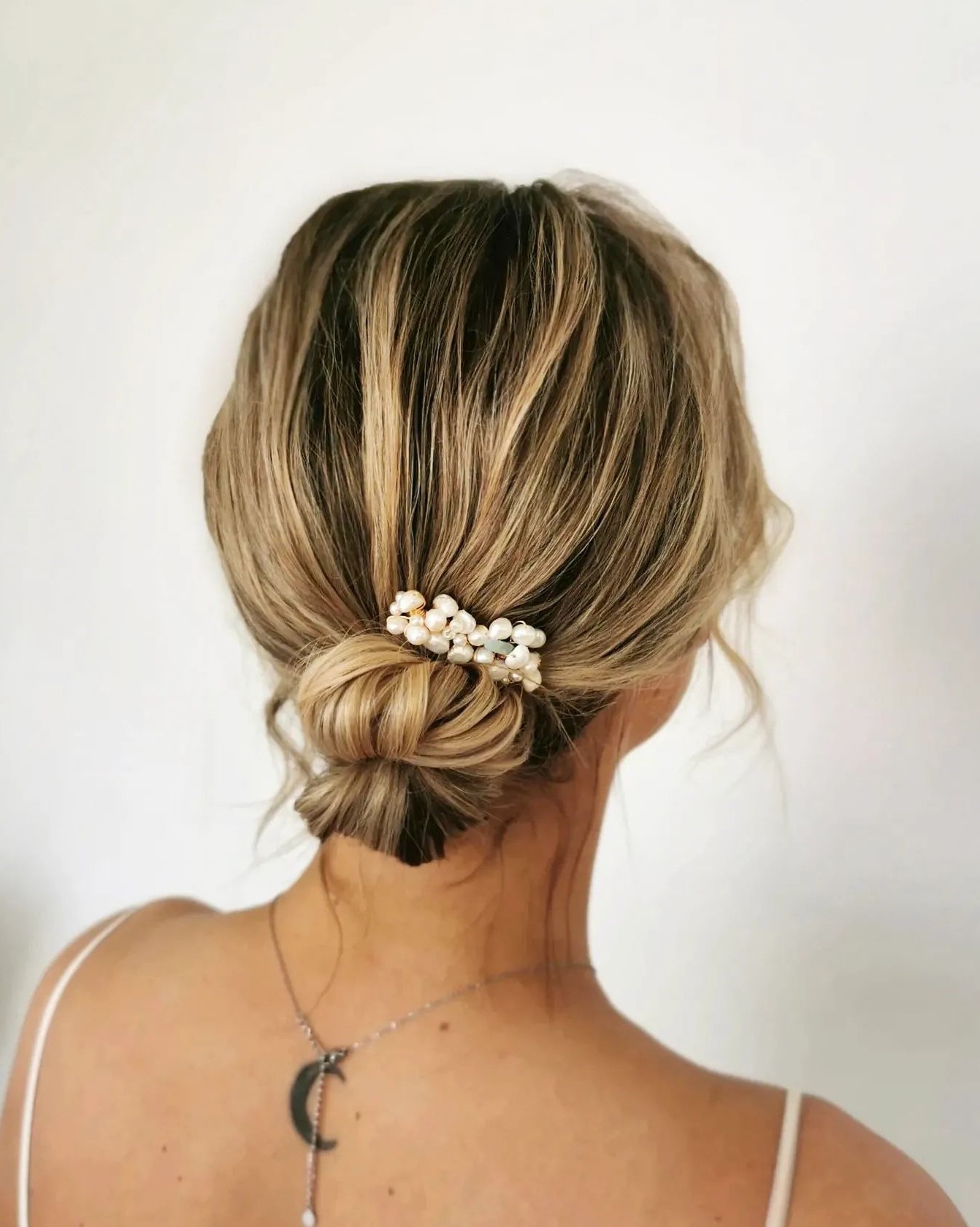 Neat Low Bun with Hair Piece