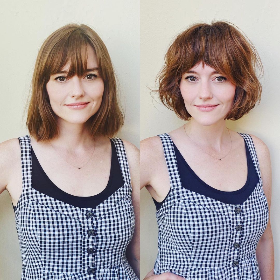 Short Wavy Bob Before and After