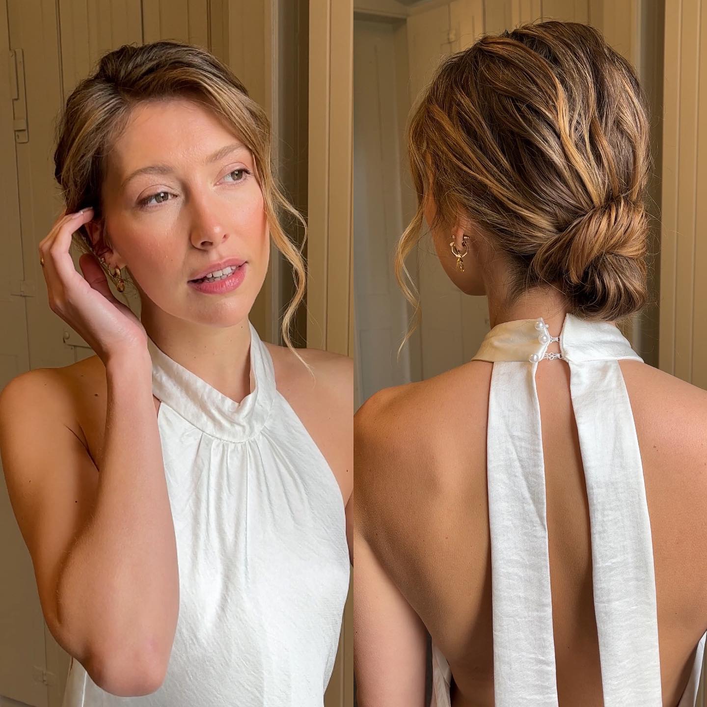 Short Hair Twisted Low Bun