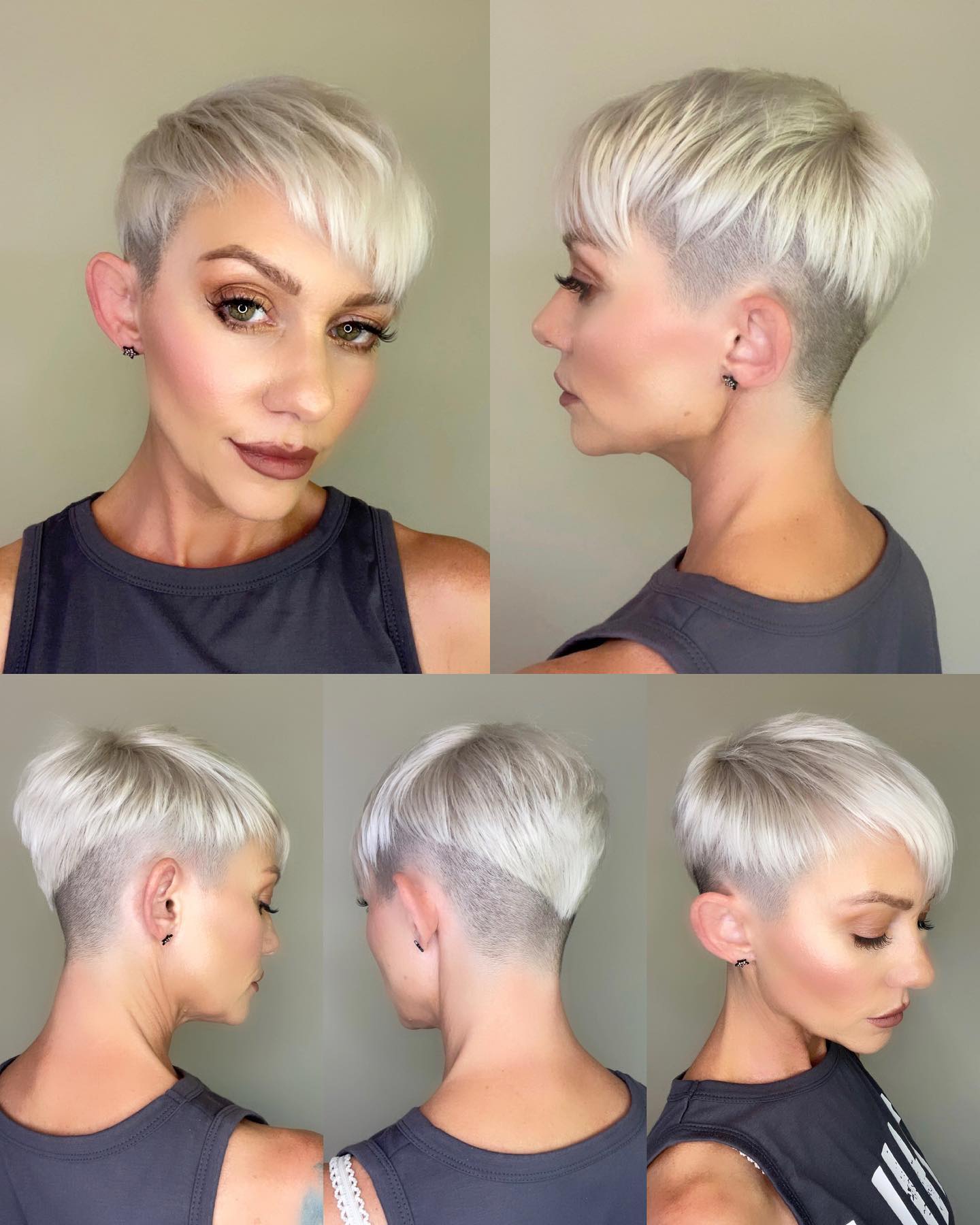 Half-Shaved V-Cut Blonde Pixie